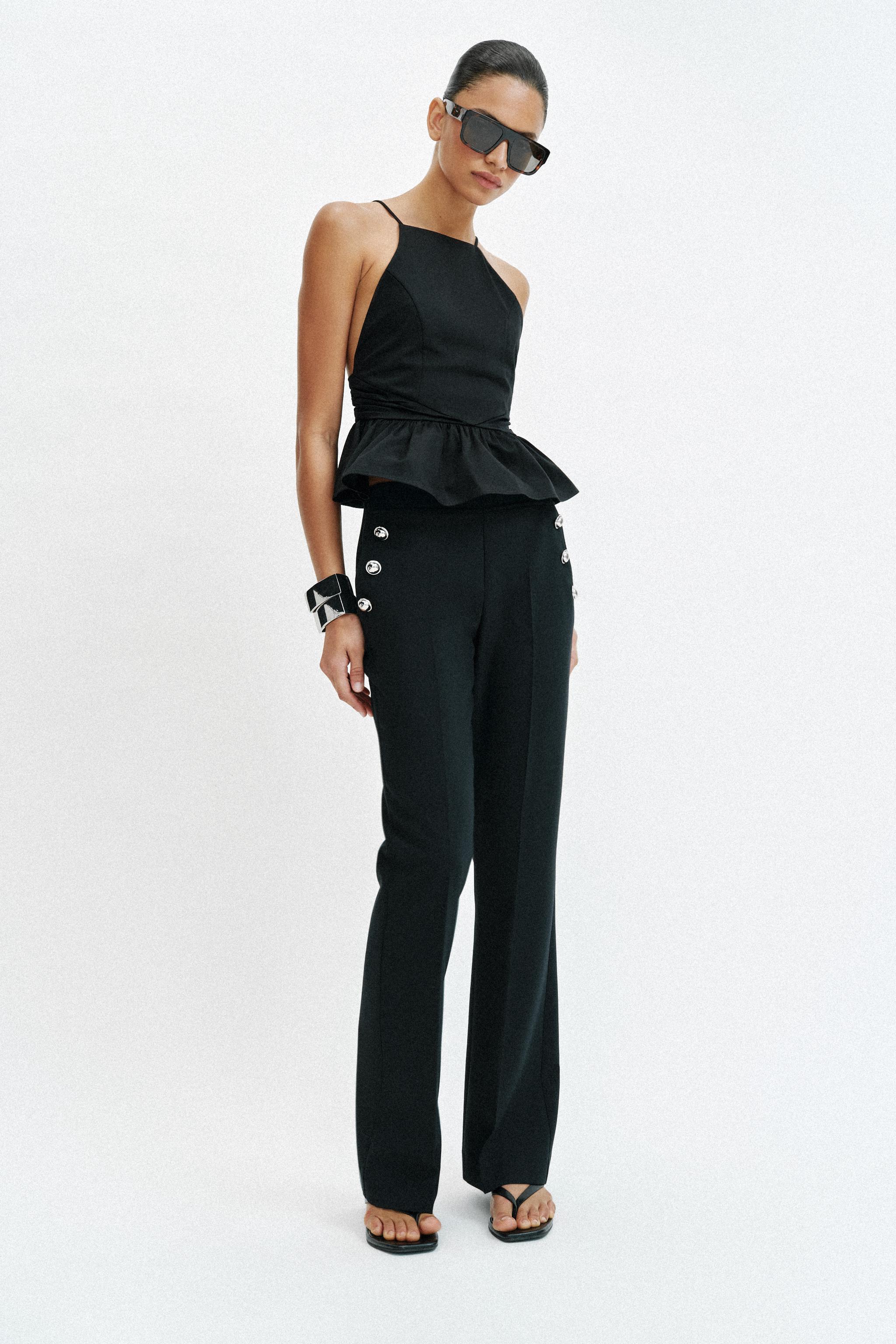 FLARE BUTTON PANTS